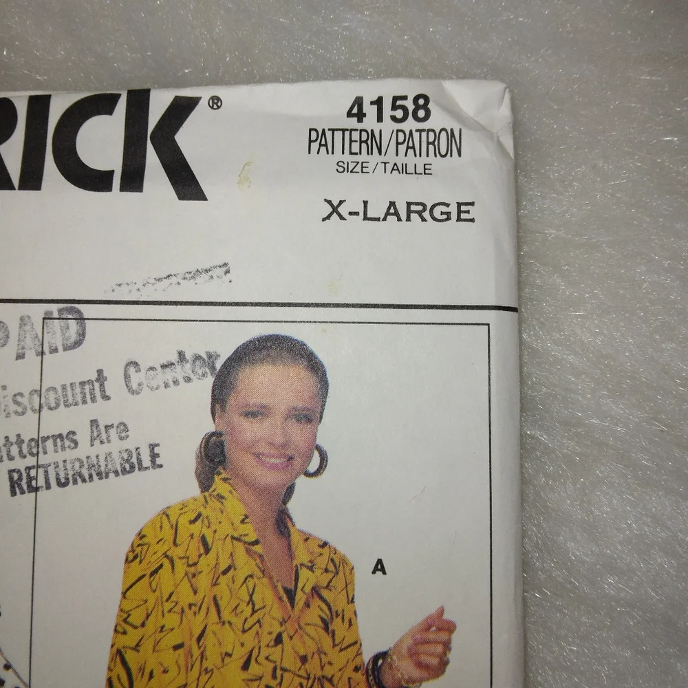 Butterick 4158 Misses dress & shirt size XL (20-22)